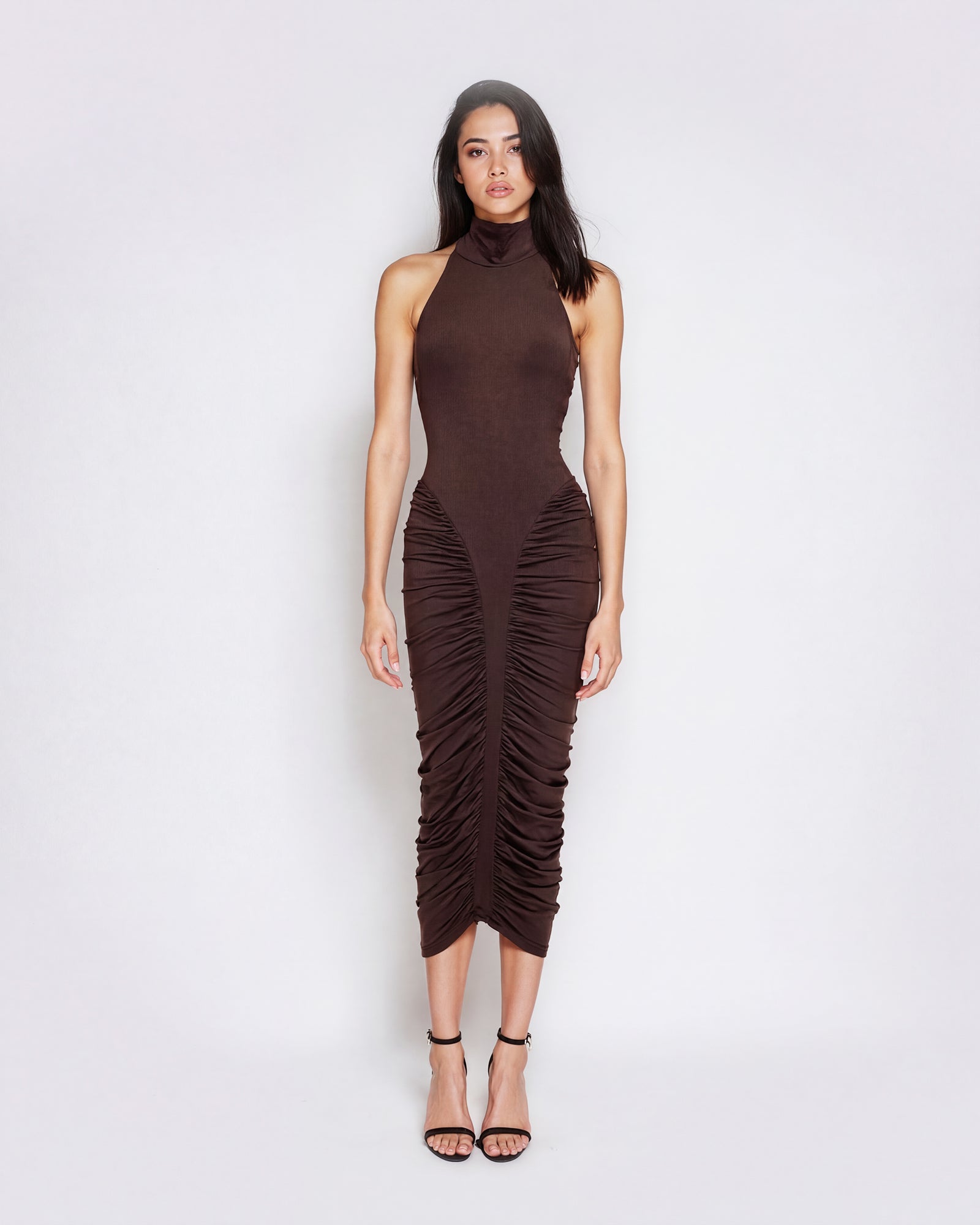 Poise Ruched Halter Dress for Women
