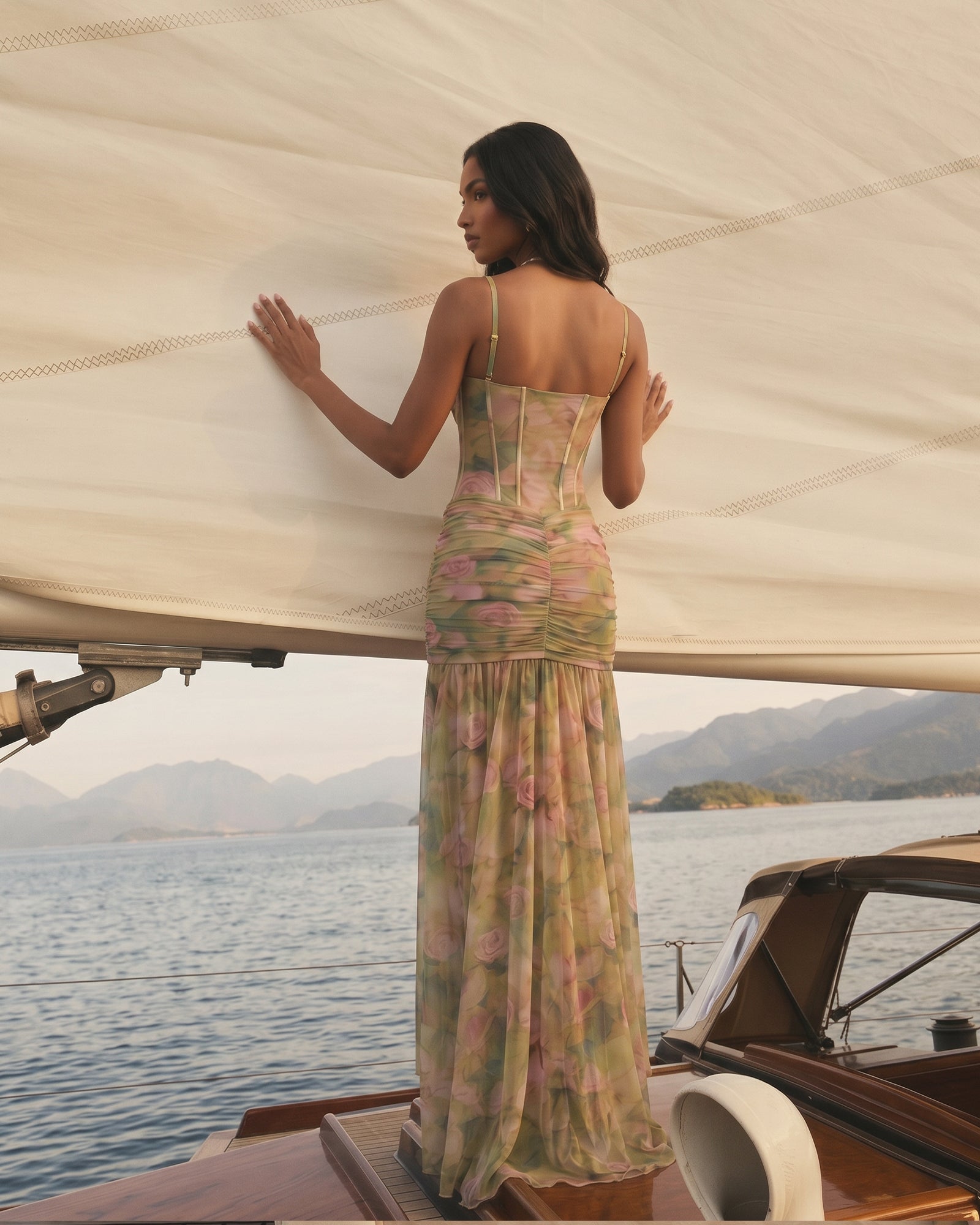 Rosé Garden Corset Maxi