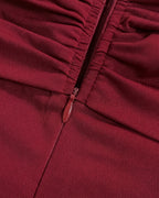 Bordeaux Muse Ruched Maxi Dress