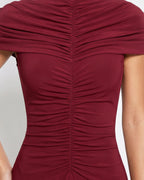 Bordeaux Muse Ruched Maxi Dress