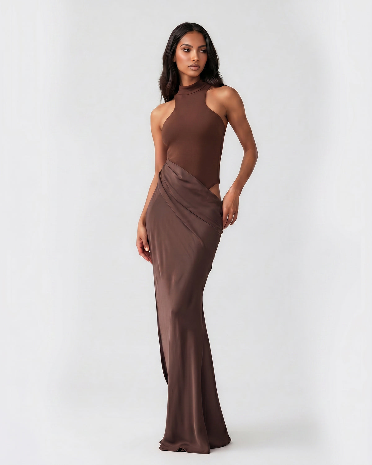brown resort dress Cocoa Drape Maxi Size:2 (1-2y) comfortable wedding shoes Episode 75 – “Dip Sabo Everyday Wear — Elastic