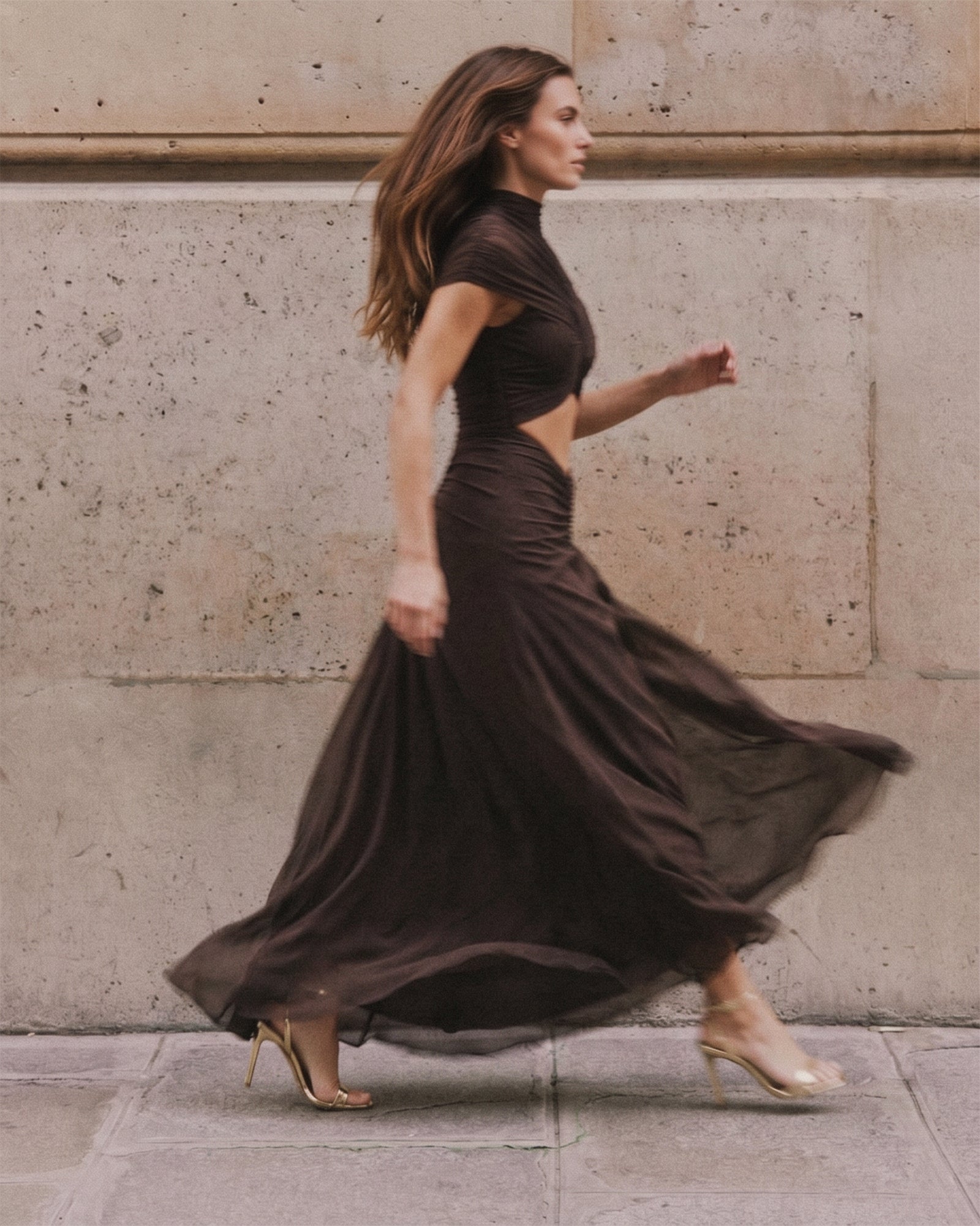 Cocoa Mirage Cutout Maxi Dress