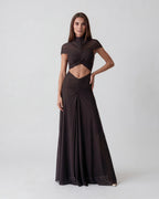 Cocoa Mirage Cutout Maxi Dress