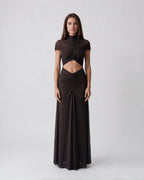 Cocoa Mirage Cutout Maxi Dress