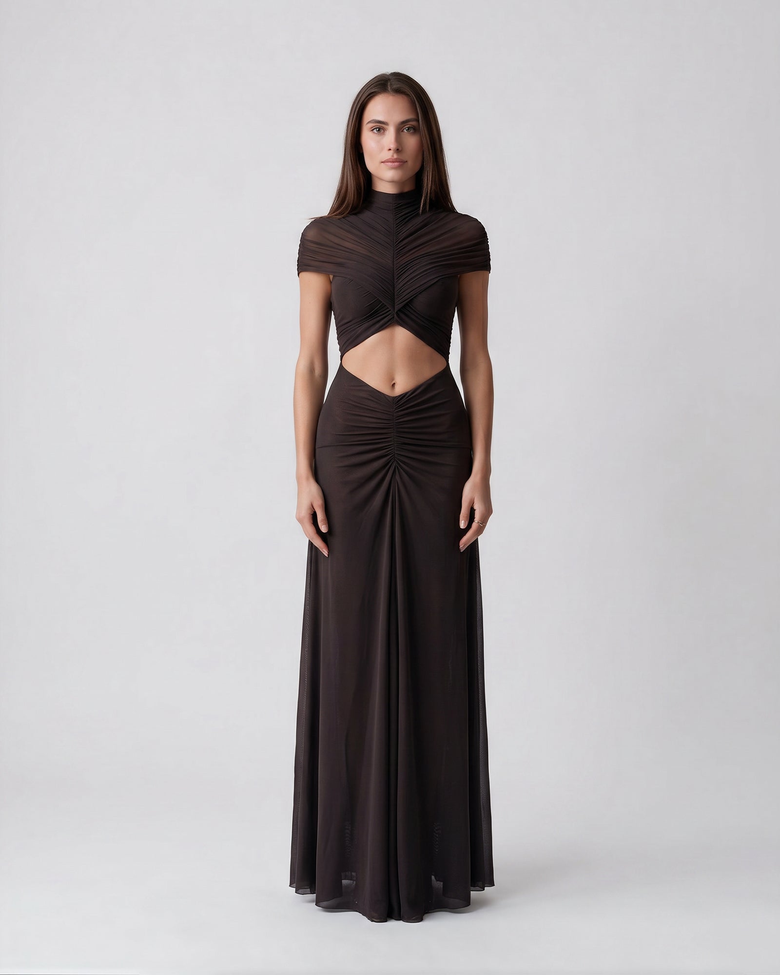 Cocoa Mirage Cutout Maxi Dress