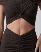 Cocoa Mirage Cutout Maxi Dress