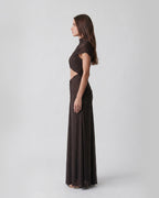 Cocoa Mirage Cutout Maxi Dress