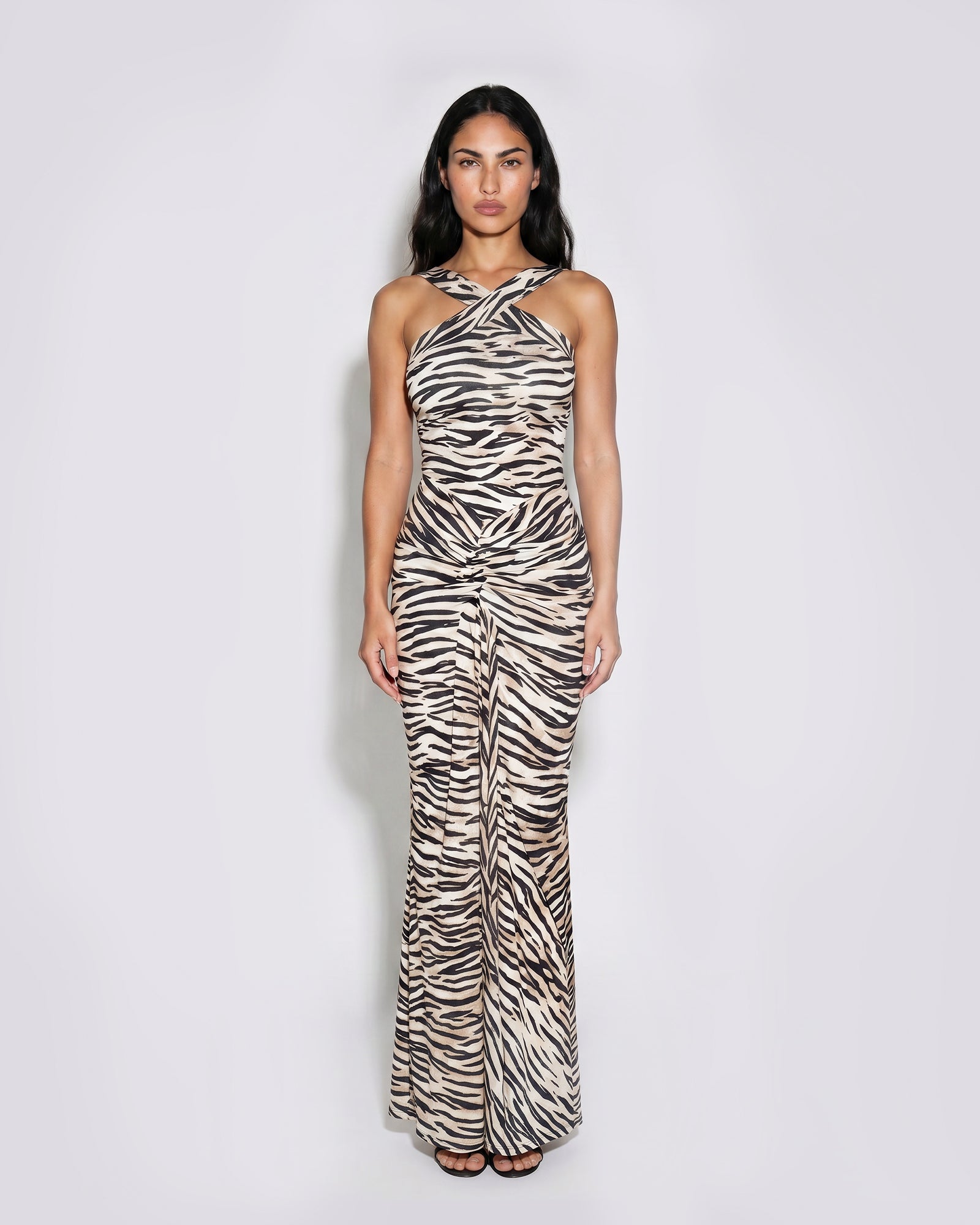 Noir Instinct Halter Maxi Dress