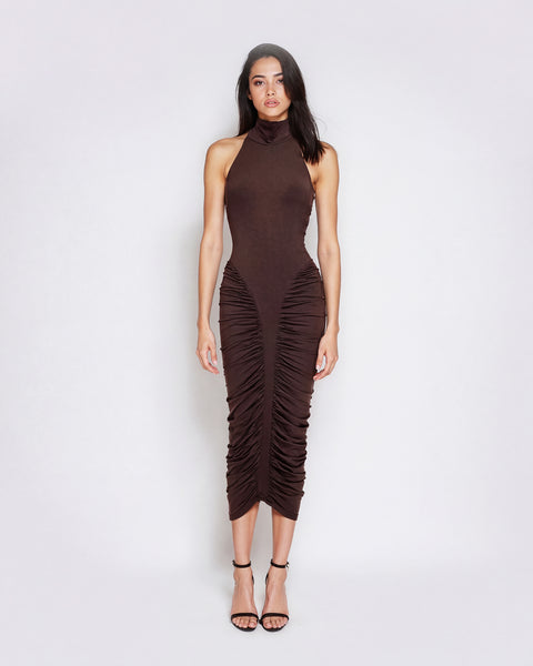 Poise Ruched Halter Dress for Women