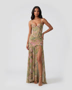 Rosé Garden Corset Maxi
