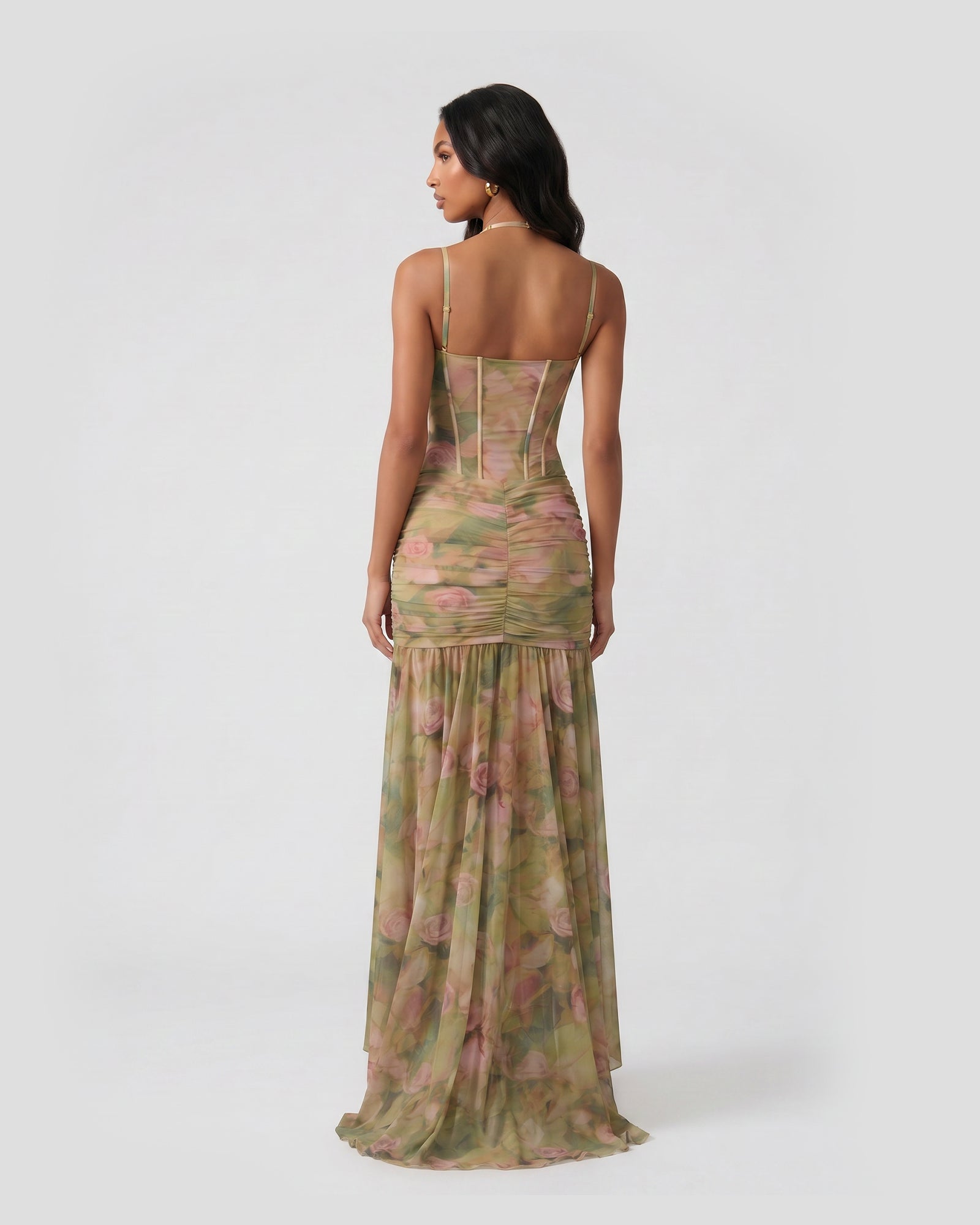 Rosé Garden Corset Maxi