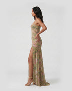 Rosé Garden Corset Maxi