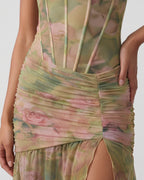 Rosé Garden Corset Maxi