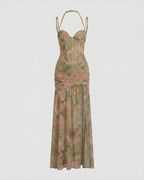 Rosé Garden Corset Maxi