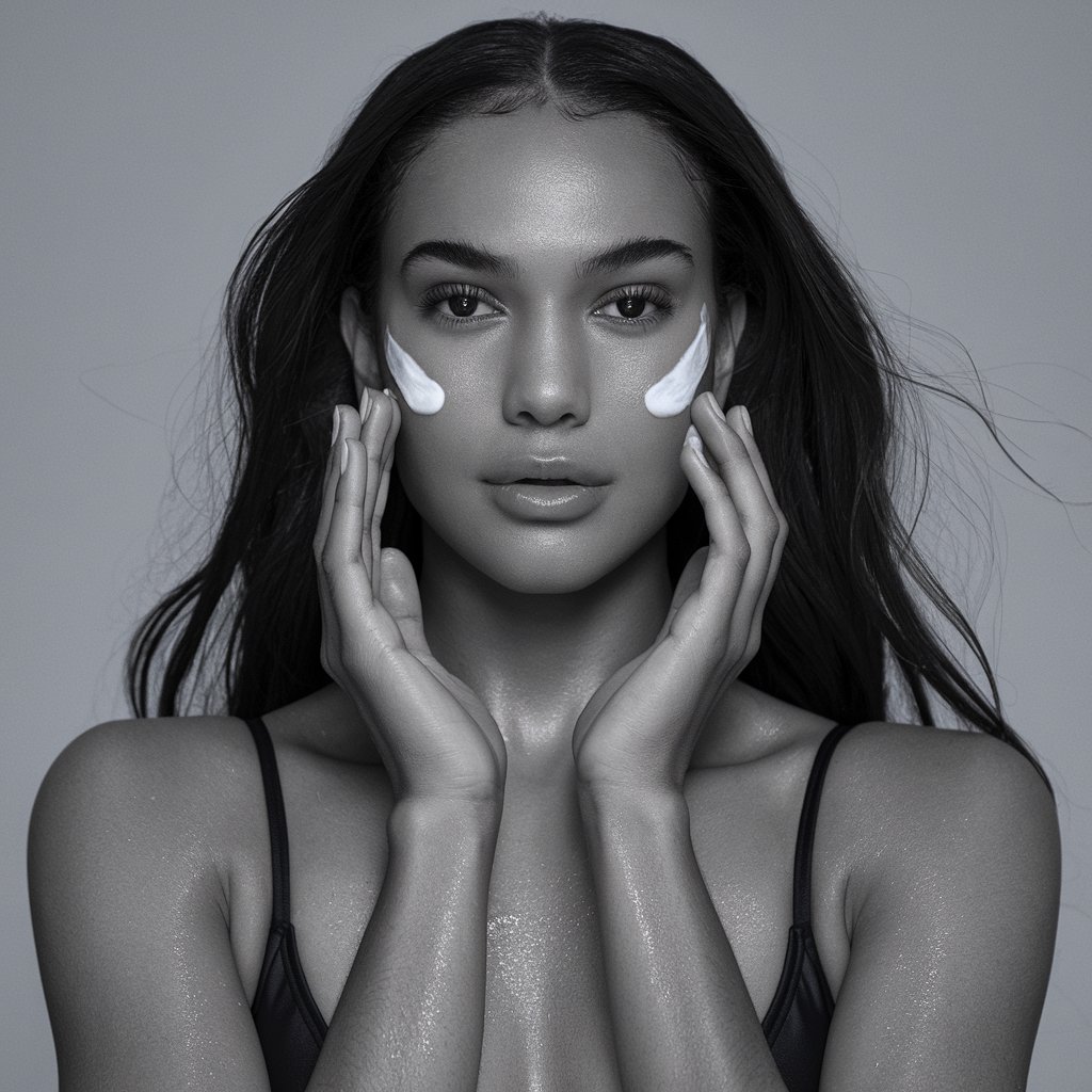 face-cream-grayscale-photo-of-a-woman